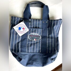 MLB Navy Pinstripe Duffel Tote Bag